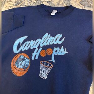 Vintage UNC Chapel Hill Basketball Soffe Crew check Size Large Navy Blue